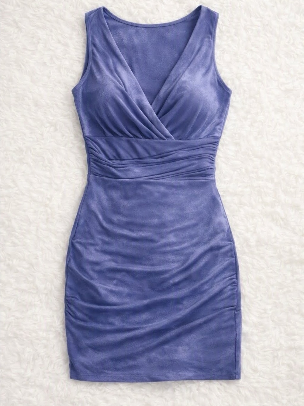 Jones Wear Sleeveless Ruched Blue Mini Dress – Size 16 New With Tags